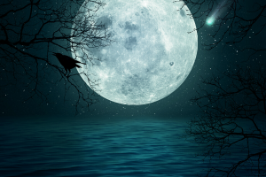 Haunted Full Moon Over Water 45