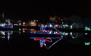 Light Display In Pond At Winterfest