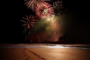 4th July Fireworks On Beach 49522870