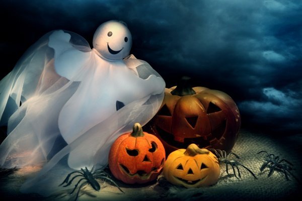 Halloween Ghost And Pumpkins 81977131