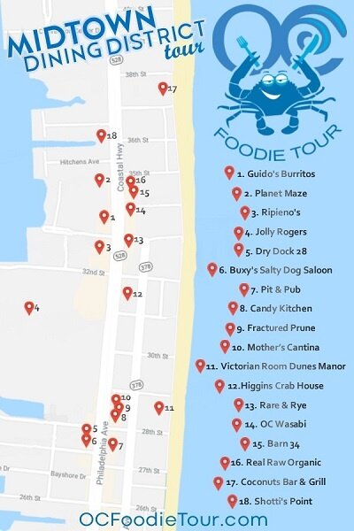 Oc Foodie Tour Midtown Map 6