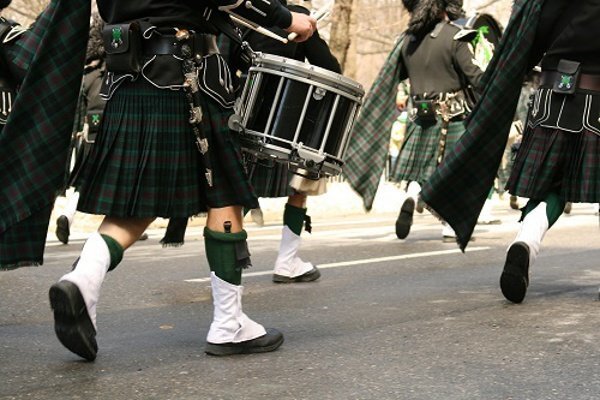 St Patricks Parade Feet With Kilts