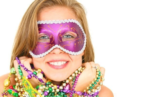 Mardi Gras Mask And Beads